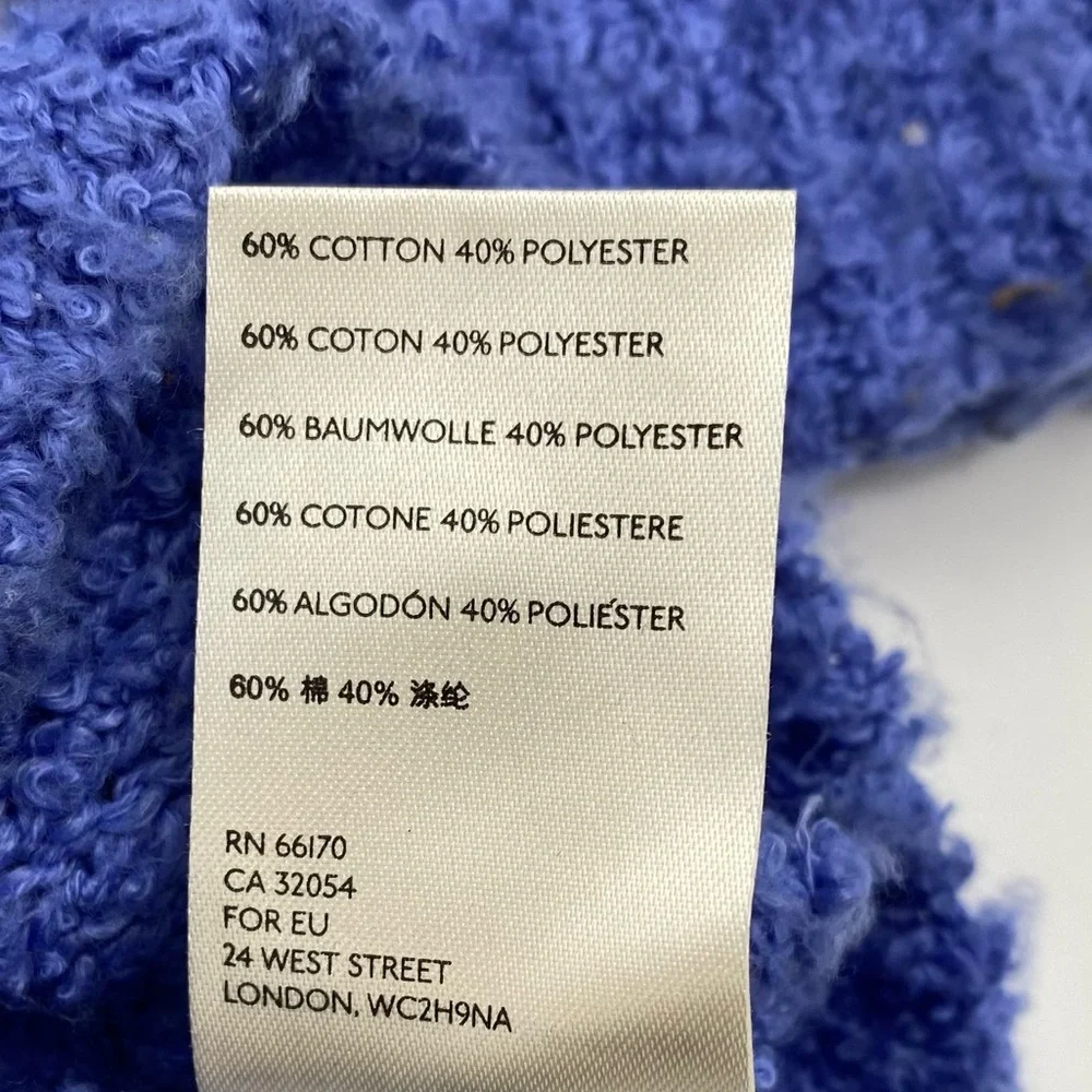 Free People Blue Oversized V-Neck Cozy Knit Sweater size M